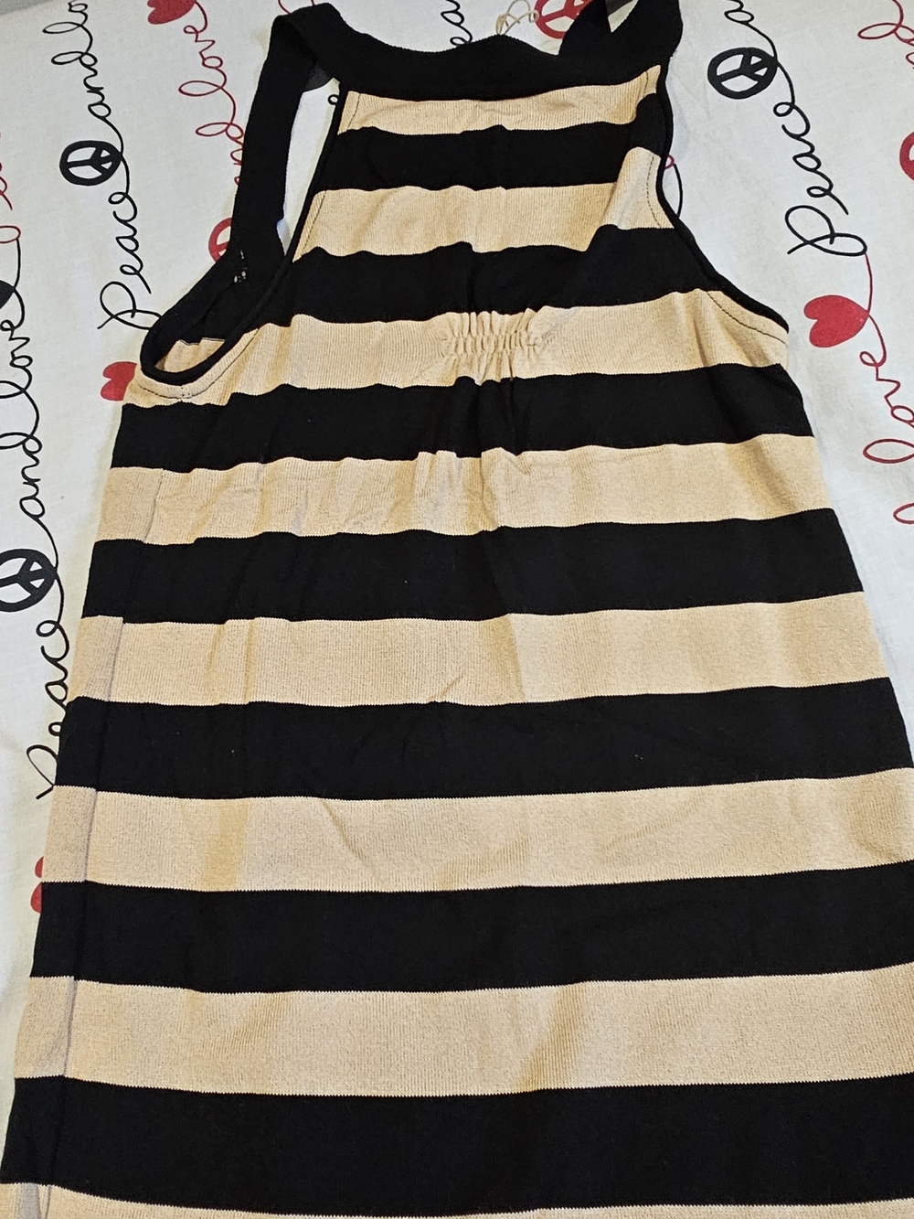 Roar Black and Beige Striped Tank Dress for Kids